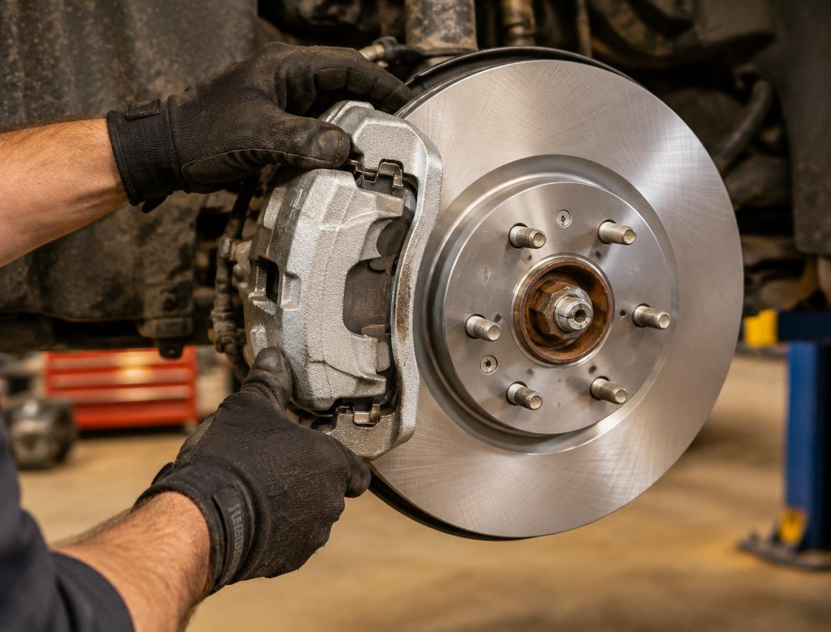 New brake rotor and caliper installation